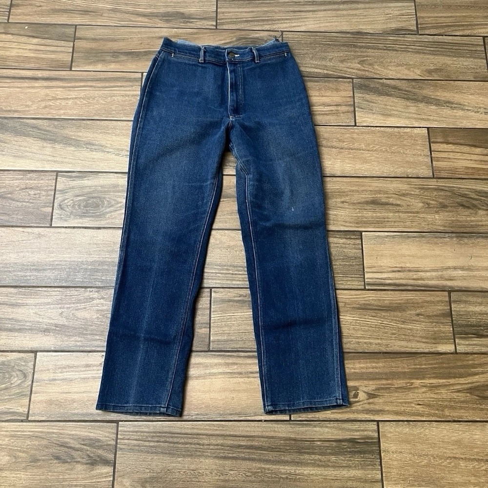Vintage Lee Womens Size 16 USA Made High Rise Straight Leg Blue Jeans